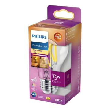 LED Hämardatav pirn Philips Warm Glow A60 E27/7,9W/230V 2200-2700K CRI 90