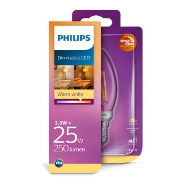 LED Hämardatav pirn Philips Warm Glow  E14/3,5W/230V 2200-2700K