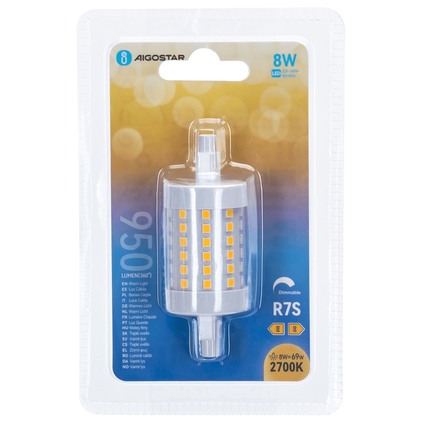 LED Hämardatav pirn R7s/8W/230V 2700K - Aigostar