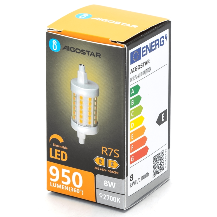 LED Hämardatav pirn R7s/8W/230V 2700K - Aigostar