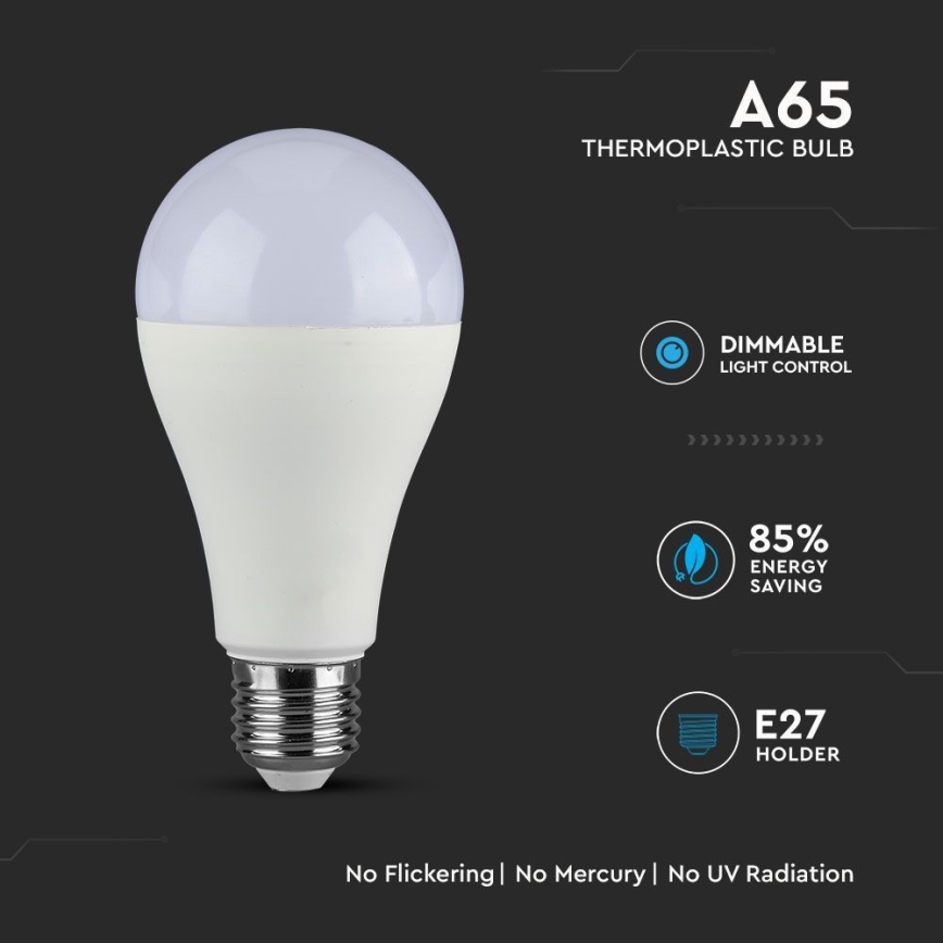 LED Hämardatav pirn SAMSUNG CHIP A65 E27/17W/230V 6400K