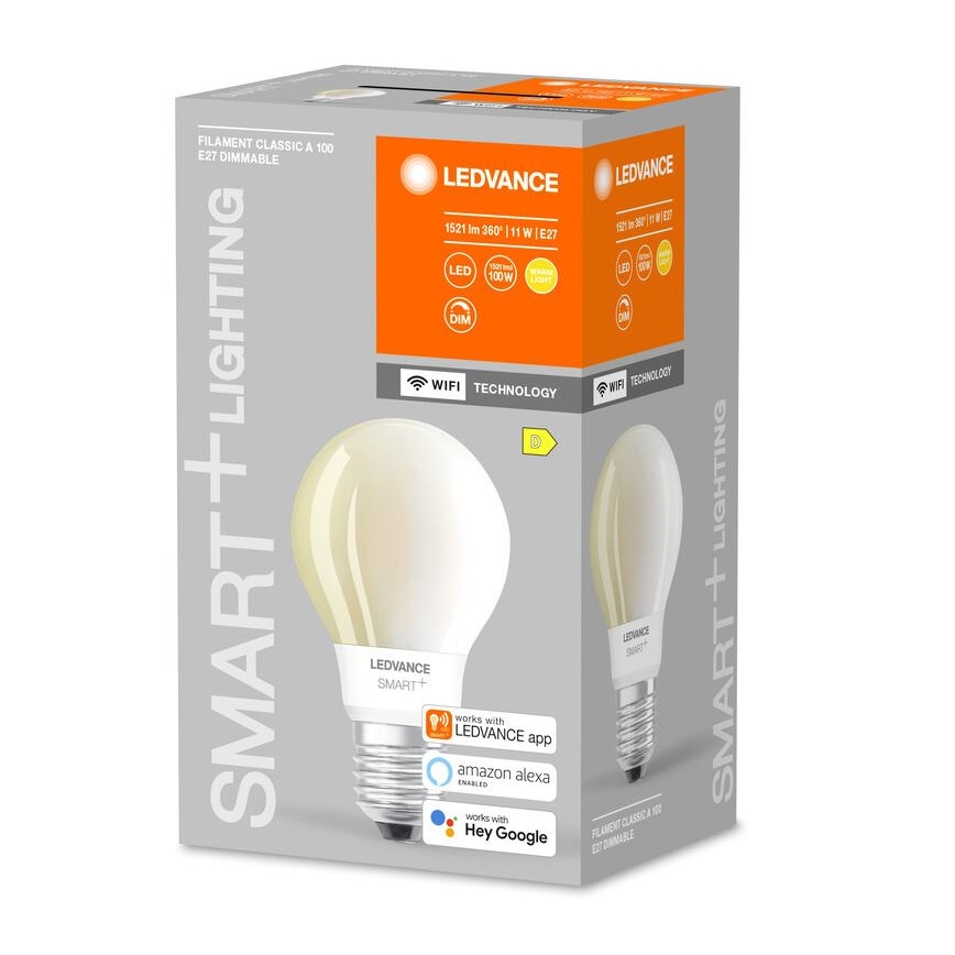LED Hämardatav pirn SMART+ FILAMENT E27/11W/230V 2700K Wi-Fi - Ledvance