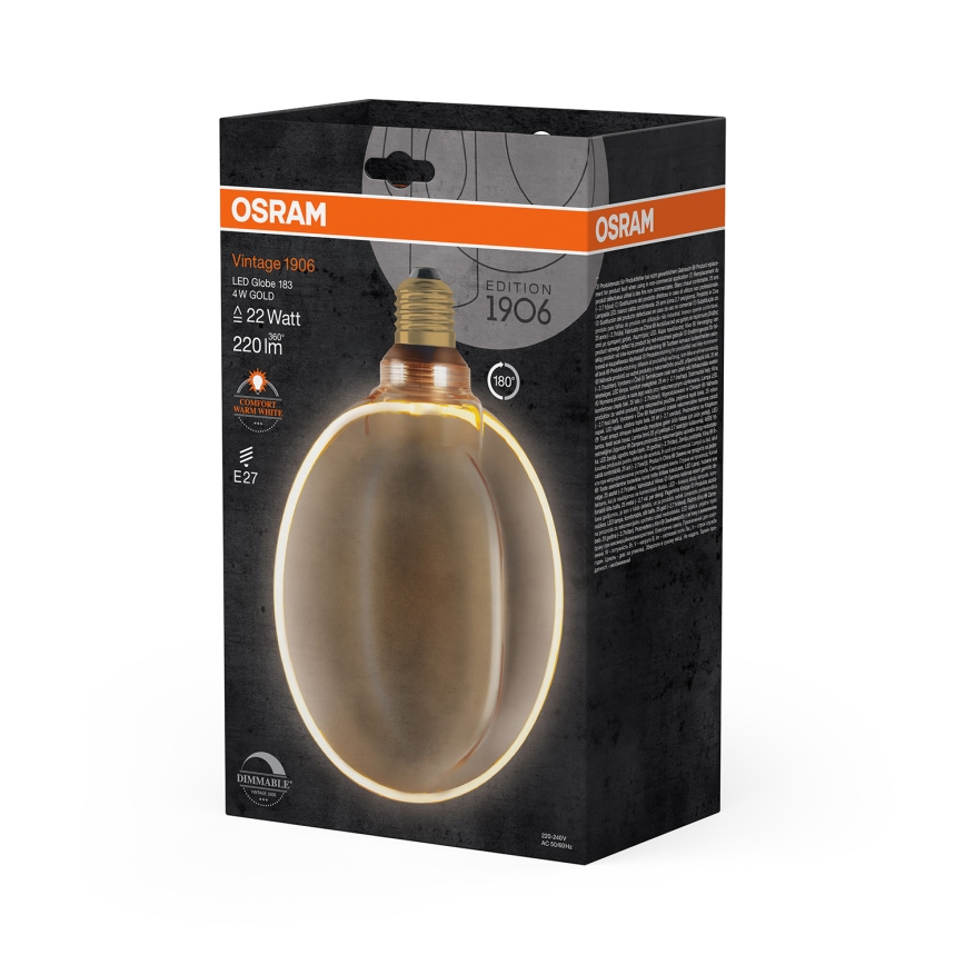 LED hämardatav pirn VINTAGE E27/4W/230V 1800K kuldne - Osram