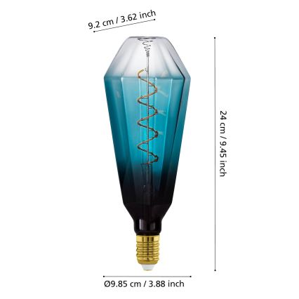 LED hämardatav pirn VINTAGE E27/4W/230V 2000K sinine - Eglo 110235