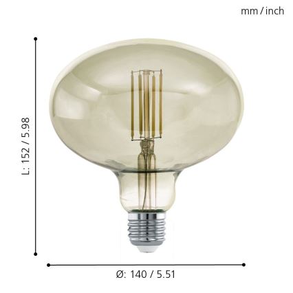 LED Hämardatav pirn VINTAGE E27/4W/230V 3000K - Eglo 12599