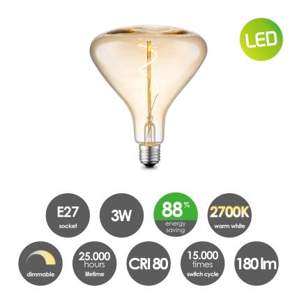 LED Hämardatav pirn VINTAGE EDISON E27/3W/230V 2700K