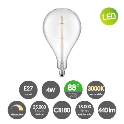 LED Hämardatav pirn VINTAGE EDISON E27/4W/230V 3000K