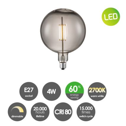 LED Hämardatav pirn VINTAGE EDISON G180 E27/4W/230V 2700K