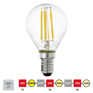 LED Hämardatav pirn VINTAGE P45 E14/4W/230V 2700K - STEPDIMMING - Eglo 11754