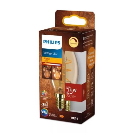 LED-hämardatav VINTAGE-pirn Philips B35 E14/3,1W/230V 2200K CRI 90