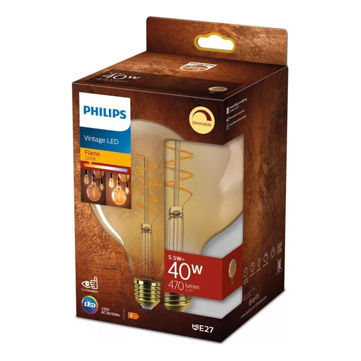 LED Hämardatav pirn VINTAGE Philips G125 E27/5,5W/230V 2200K