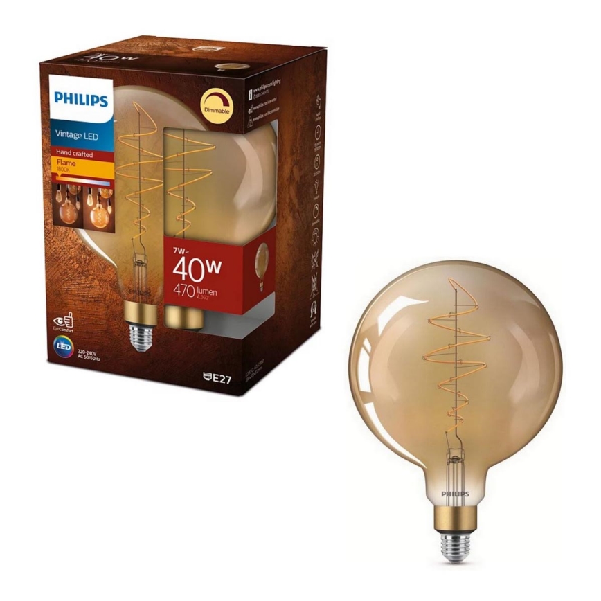 LED Hämardatav pirn VINTAGE Philips G200 E27/7W/230V 2000K
