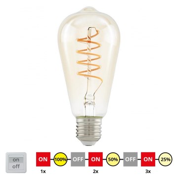 LED Hämardatav pirn VINTAGE ST64 E27/4W/230V 2200K - STEPDIMMING - Eglo 12522