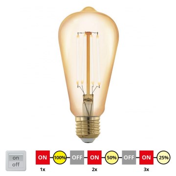 LED Hämardatav pirn VINTAGE ST64 E27/4W/230V 2200K - STEPDIMMING - Eglo 12863