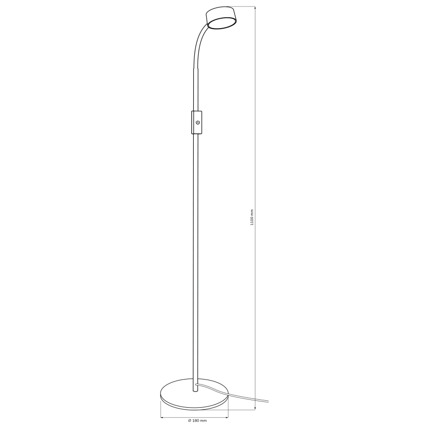 LED Hämardatav puutetundlik põrandalamp BRUNO LED/3W/230V 3000/4000/6500K must