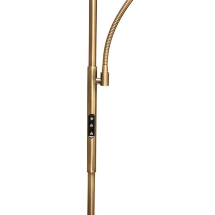 Hämardatav LED-põrandalamp NORA LED/25W/230V 2200/3000/4000K + LED/5W 3000K kuldne + kaugjuhtimispult