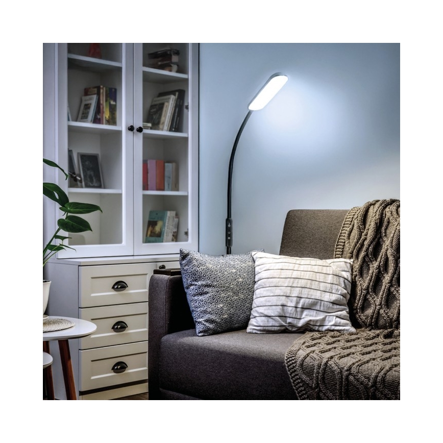 LED Hämardatav põrandalamp TEILO LED/10W/230V 3000/4000/6500K must + kaugjuhtimispult