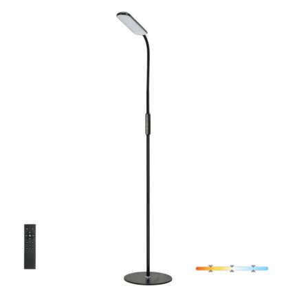 LED Hämardatav põrandalamp TEILO LED/10W/230V 3000/4000/6500K must + kaugjuhtimispult