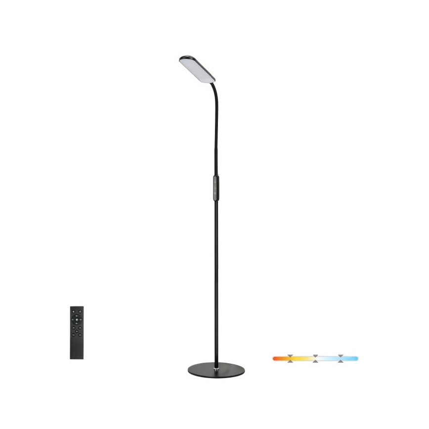 LED Hämardatav põrandalamp TEILO LED/10W/230V 3000/4000/6500K must + kaugjuhtimispult