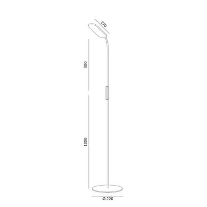 LED Hämardatav põrandalamp TEILO LED/10W/230V 3000/4000/6500K must + kaugjuhtimispult