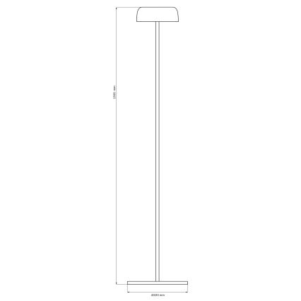 LED Hämardatav puutetundlik väli põrandalamp TRYPOLIS LED/2W/5V USB 1800 mAh IP44 must