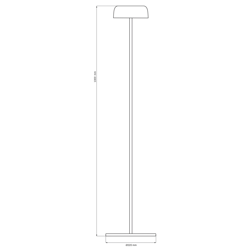 LED Hämardatav puutetundlik väli põrandalamp TRYPOLIS LED/2W/5V USB 1800 mAh IP44 must