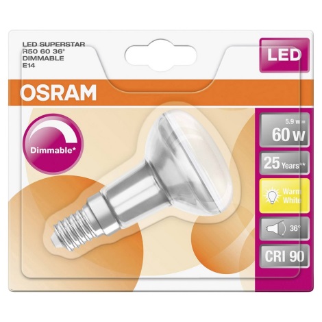 LED Hämardatav prožektori pirn E14/5,9W/230V 2700K - Osram