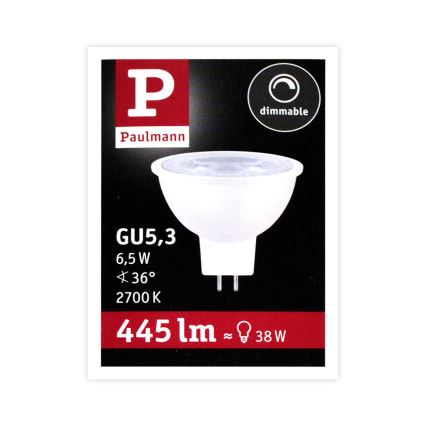 LED Hämardatav prožektori pirn GU5.3/6.5W/12V 2700K – Paulmann 28758