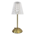 LED Hämardatav puutetundlik laetav laualamp ELBA LED/1,6W/800 mAh 3000/4000/6000K kuldne/läbipaistev