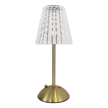 LED Hämardatav puutetundlik laetav laualamp ELBA LED/1,6W/800 mAh 3000/4000/6000K kuldne/läbipaistev