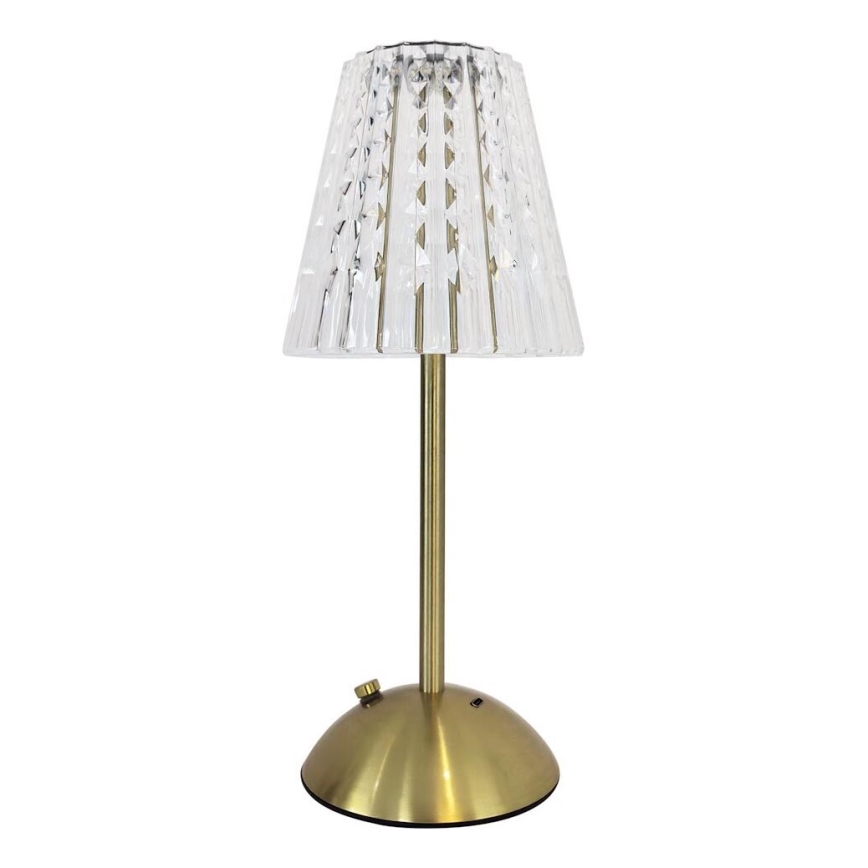 LED Hämardatav puutetundlik laetav laualamp ELBA LED/1,6W/800 mAh 3000/4000/6000K kuldne/läbipaistev