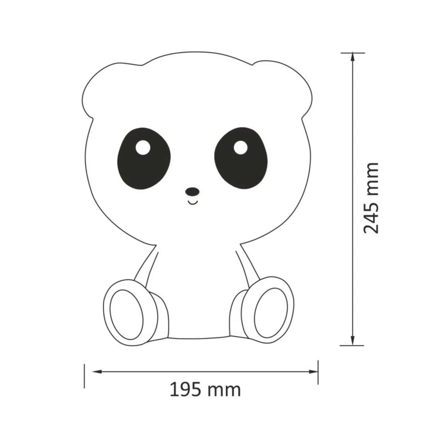 LED Hämardatav puutetundlik lamp lastetuppa PANDA LED/2,5W/3,7V 1200 mAh
