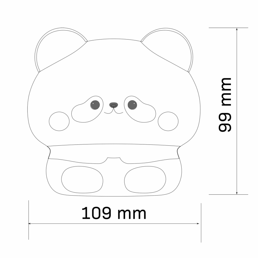 LED Hämardatav puutetundlik lamp lastetuppa PANDA LED/2W/3,7V 1200 mAh