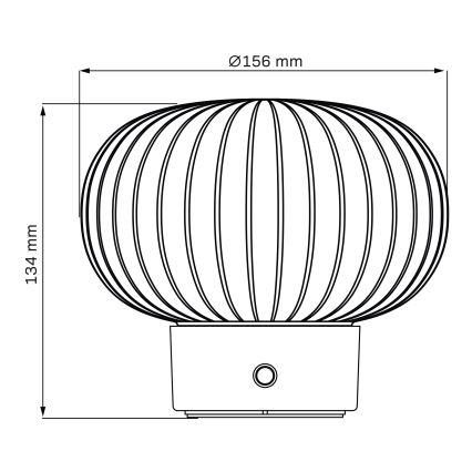 LED Hämardatav puutetundlik laualamp LATTE LED/1,8W/5V USB 2000 mAh matt kroom/valge