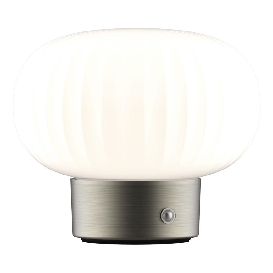 LED Hämardatav puutetundlik laualamp LATTE LED/1,8W/5V USB 2000 mAh matt kroom/valge