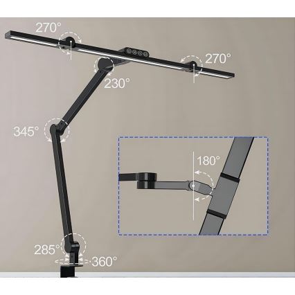 LED Hämardatav puutetundlik paindlik laualamp LED/24W/230V 3000-6500K CRI 92 must