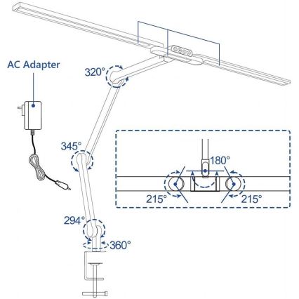 LED Hämardatav puutetundlik paindlik laualamp LED/24W/230V 3000-6500K CRI 92 must