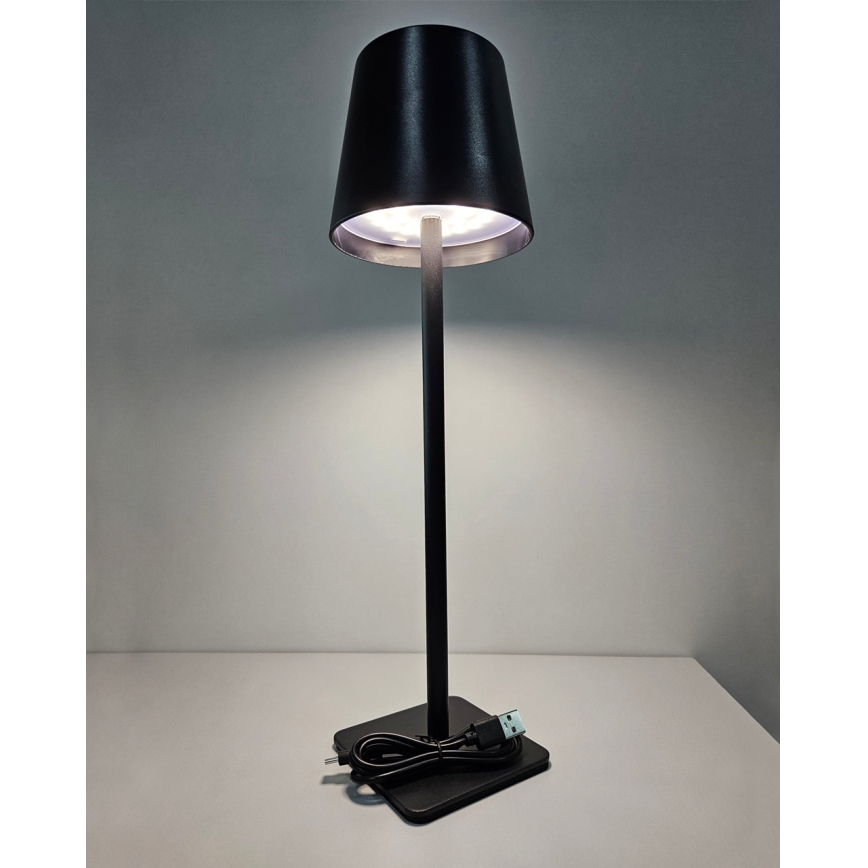 LED Hämardatav puutetundlik laualamp LED/5W/5V USB 1200 mAh must