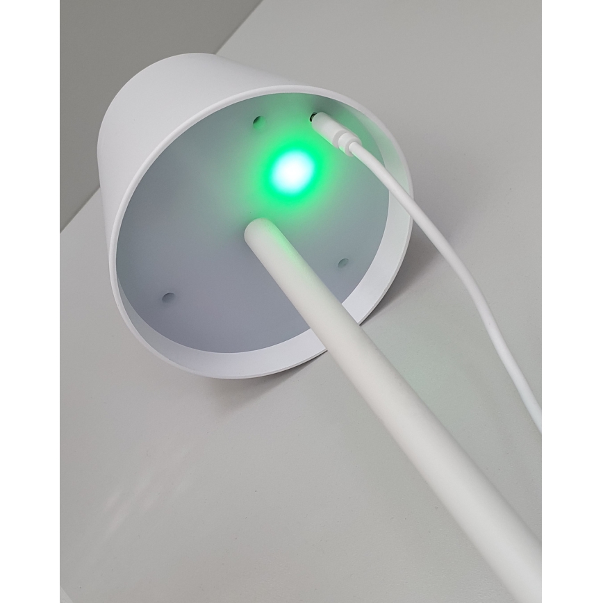 LED Hämardatav puutetundlik laualamp LED/5W/5V USB 1200 mAh valge
