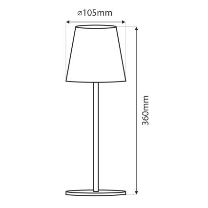 LED Hämardatav puutetundlik laualamp LED/5W/5V USB 1200 mAh valge