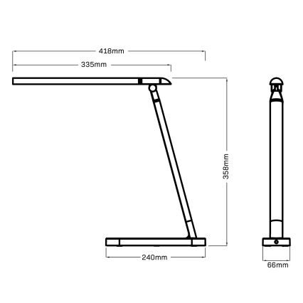 LED Hämardatav puutetundlik laualamp MADERA LED/7W/230V USB valge