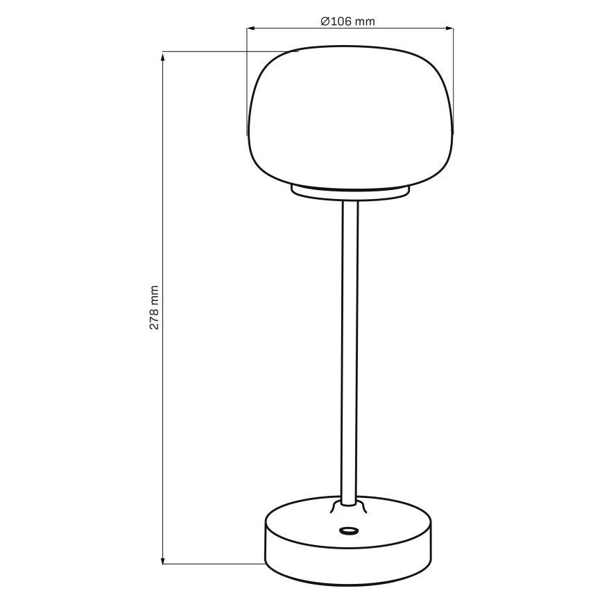 LED Hämardatav puutetundlik laualamp RIMINI LED/2W/5V USB 2000 mAh kuldne/valge