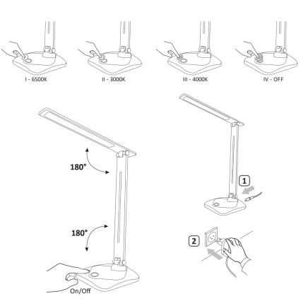 LED Hämardatav puutetundlik laualamp TOLEDO LED/8W/230V 3000-6500K
