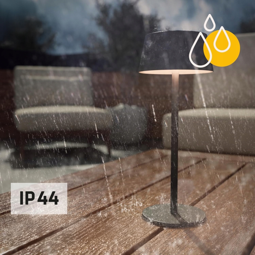 LED hämardatav puutetundlik päikesepaneeliga lamp LED/3W/5V USB 1800 mAh IP44 must