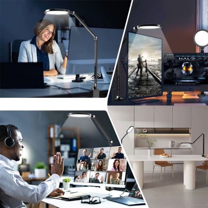 LED Hämardatav puutetundlik paindlik laualamp LED/15W/230V 3000-6500K CRI 96 must