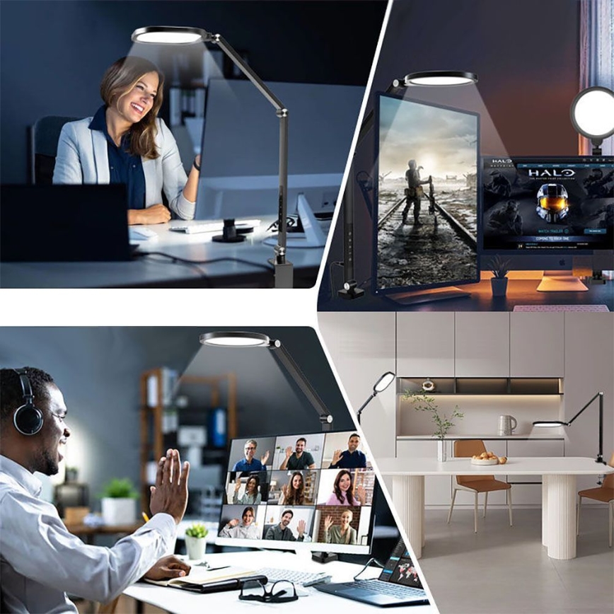 LED Hämardatav puutetundlik paindlik laualamp LED/15W/230V 3000-6500K CRI 96 must
