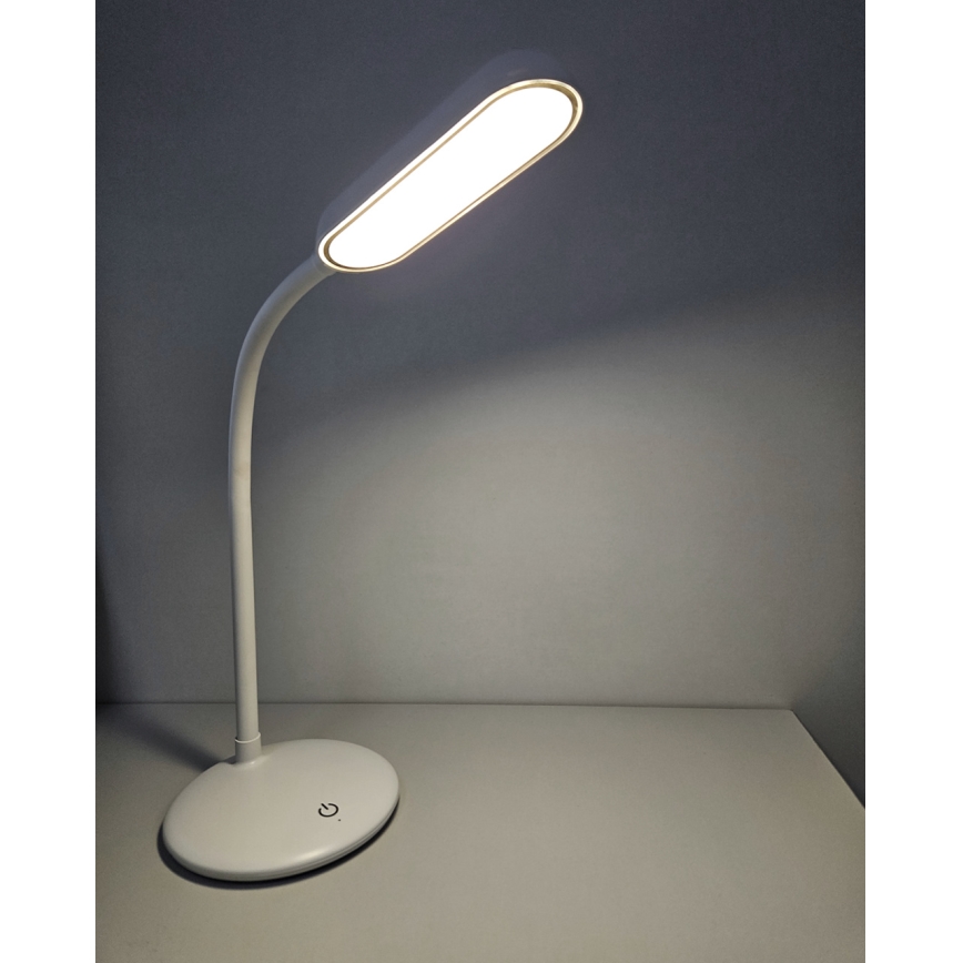 LED Hämardatav puutetundlik paindlik laualamp LED/6W/5V USB 1200 mAh valge