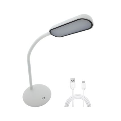 LED Hämardatav puutetundlik paindlik laualamp LED/6W/5V USB 1200 mAh valge