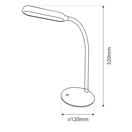 LED Hämardatav puutetundlik paindlik laualamp LED/6W/5V USB 1200 mAh valge