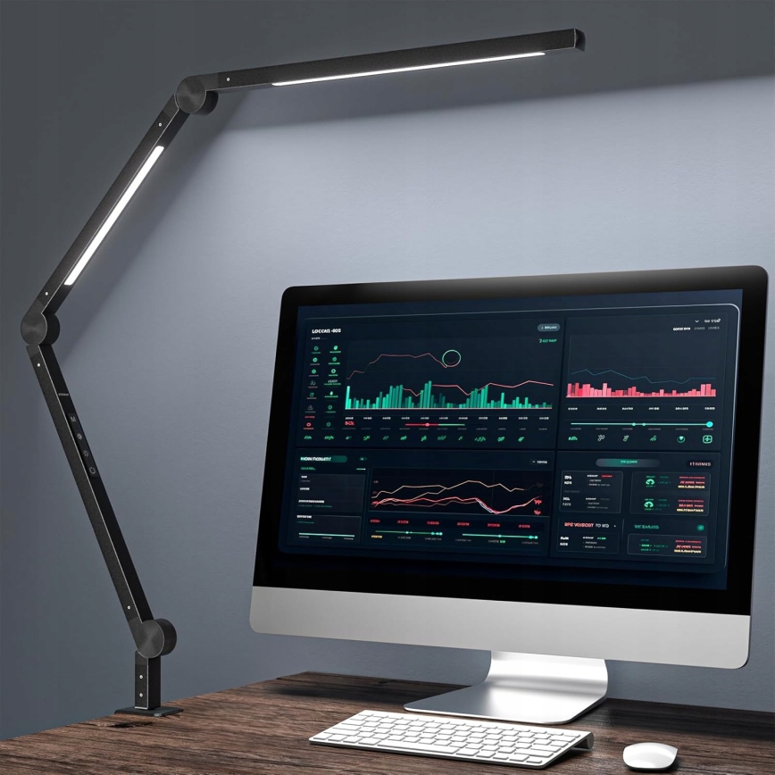 LED hämardatav puutetundlik painduv lauavalgusti klambriga LED/12W/230V 3000/4000/6000K must